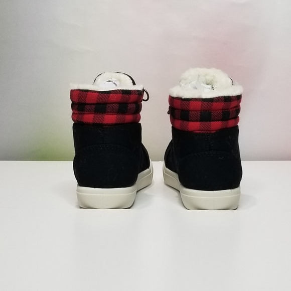 Toddler Sherpa Lined Plaid Hi Top Sneakers Size 10 NWT - Picture 5 of 8
